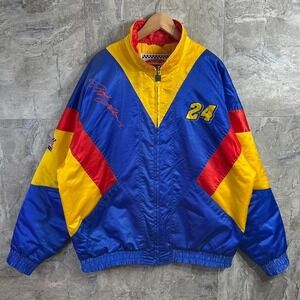 Vintage 90s Nascar Jeff Gordan Nutmeg Racing Jacket Mens Size XL #24 DuPont